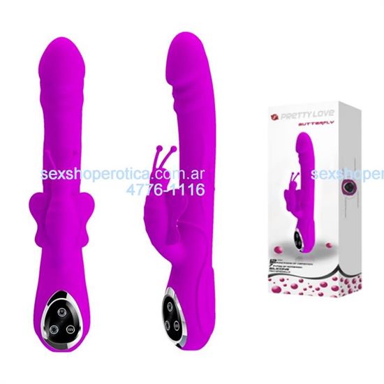 Vibrador con estimulador de 12 funciones y 7 rotaciones. Carga USB